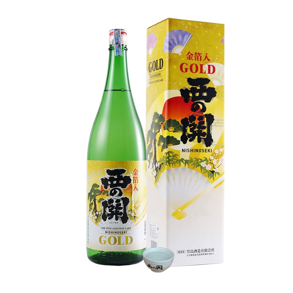 Rượu Sake Nishino Seki Gold Leaf 1.8 Lít Chính Hãng
