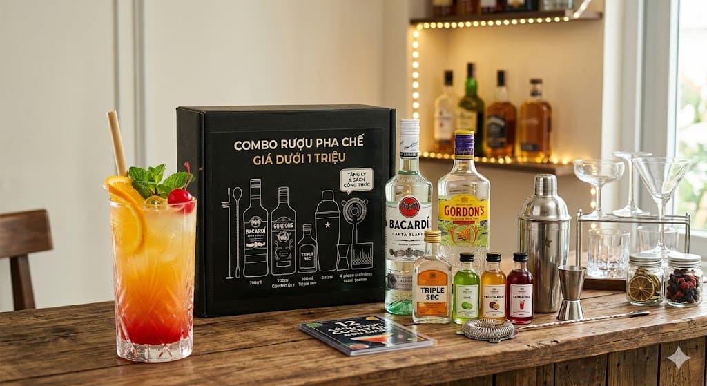 GỢI Ý COMBO RƯỢU PHA CHẾ GIÁ DƯỚI 1 TRIỆU ĐỒNG LÀM QUÀ TẶNG CHO NGƯỜI MÊ BARTENDER