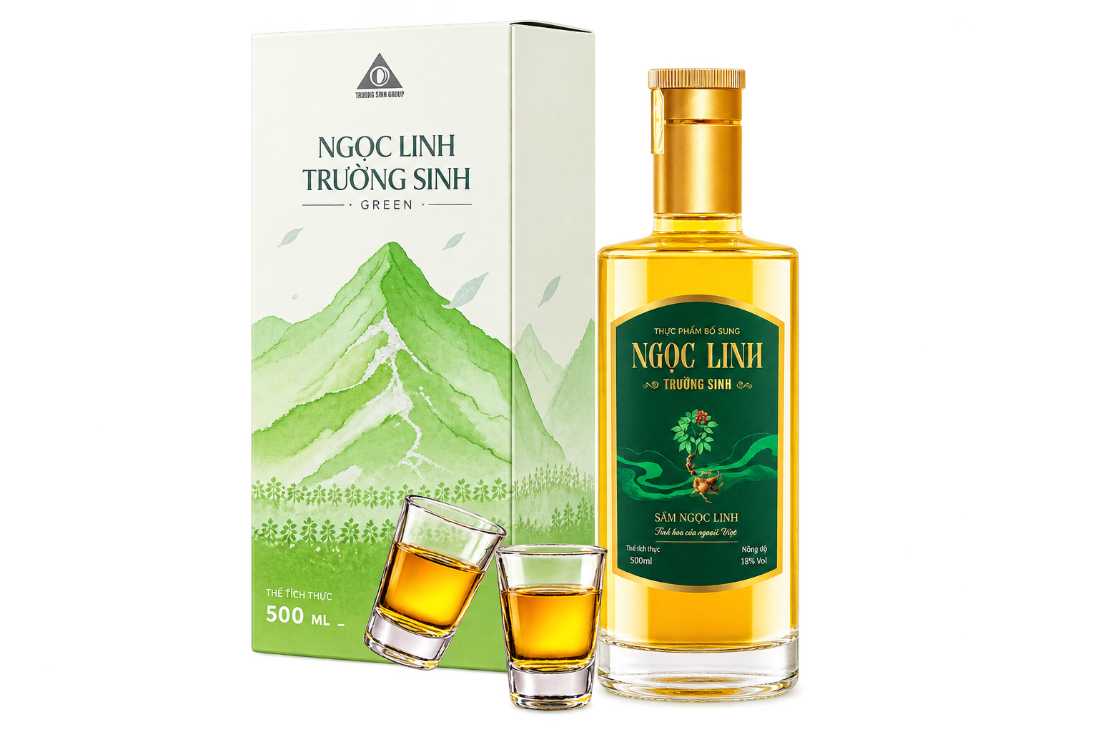 Rượu Ngọc Linh Trường Sinh Green